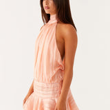 Halter Neck Ruffle Romper