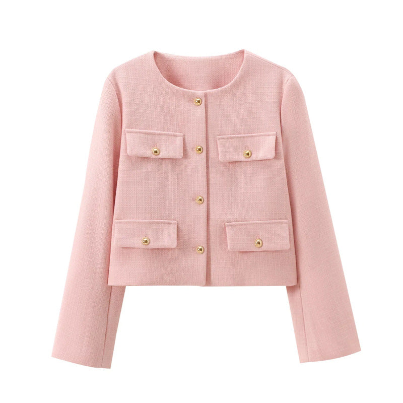 Cropped Jacket with Gold-Tone Buttons – Tailored, Elegant and Effortlessly Versatile