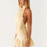 Halter Neck Ruffle Romper
