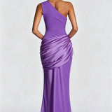 One Shoulder Ruched Maxi Dress