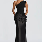 One Shoulder Ruched Maxi Dress