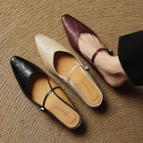 Virelia Leather Mary Jane Mules – Pointed Toe Elegance with All-Day Comfort