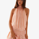 Halter Neck Ruffle Romper
