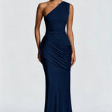 One Shoulder Ruched Maxi Dress