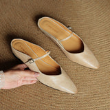 Virelia Leather Mary Jane Mules – Pointed Toe Elegance with All-Day Comfort