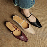 Virelia Leather Mary Jane Mules – Pointed Toe Elegance with All-Day Comfort
