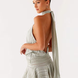 Halter Neck Ruffle Romper