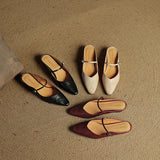 Virelia Leather Mary Jane Mules – Pointed Toe Elegance with All-Day Comfort
