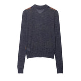 Women Argyle Knit Sweater Casual Slim Fit Pullover