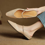Virelia Leather Mary Jane Mules – Pointed Toe Elegance with All-Day Comfort