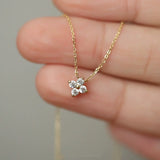 Women's Minimalist Sterling Silver Zirconia Pendant Necklace