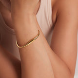 Women's Twisted 18K Gold-Plated Stainless Steel Bangle