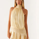 Halter Neck Ruffle Romper