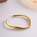 Women's Twisted 18K Gold-Plated Stainless Steel Bangle