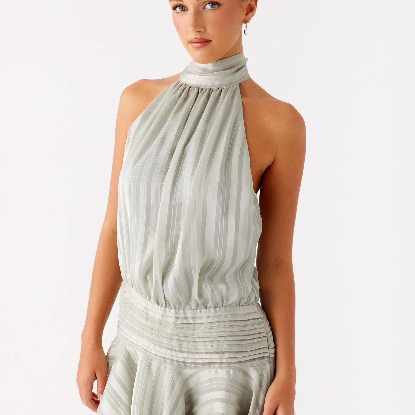 Halter Neck Ruffle Romper