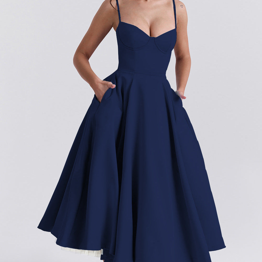 Sweetheart Neck Midi Dress