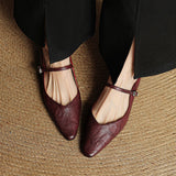 Virelia Leather Mary Jane Mules – Pointed Toe Elegance with All-Day Comfort