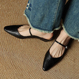 Virelia Leather Mary Jane Mules – Pointed Toe Elegance with All-Day Comfort