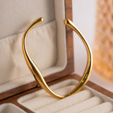 Women's Twisted 18K Gold-Plated Stainless Steel Bangle