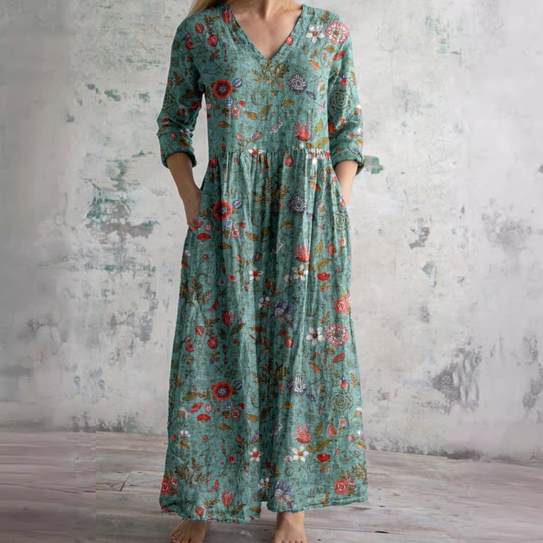 Floral V-Neck Maxi Dress