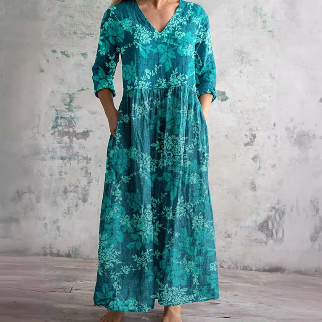 Floral V-Neck Maxi Dress
