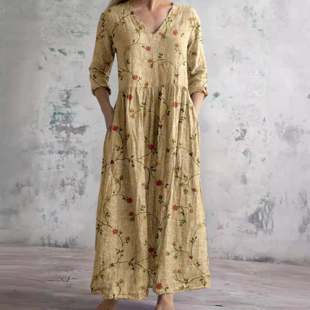 Floral V-Neck Maxi Dress