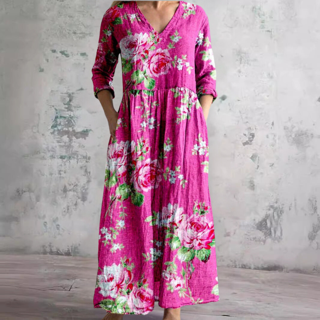 Floral V-Neck Maxi Dress