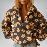 Women's Floral Fleece Half-Zip Pullover