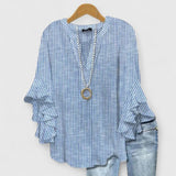 Bohemian Floral Ruffle Sleeve Blouse