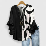 Bohemian Floral Ruffle Sleeve Blouse