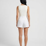 Women's High-Waist Wide-Leg White Shorts