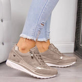 Women's Side Zip Cushioned Sole Sneakers