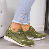 Women's Side Zip Cushioned Sole Sneakers