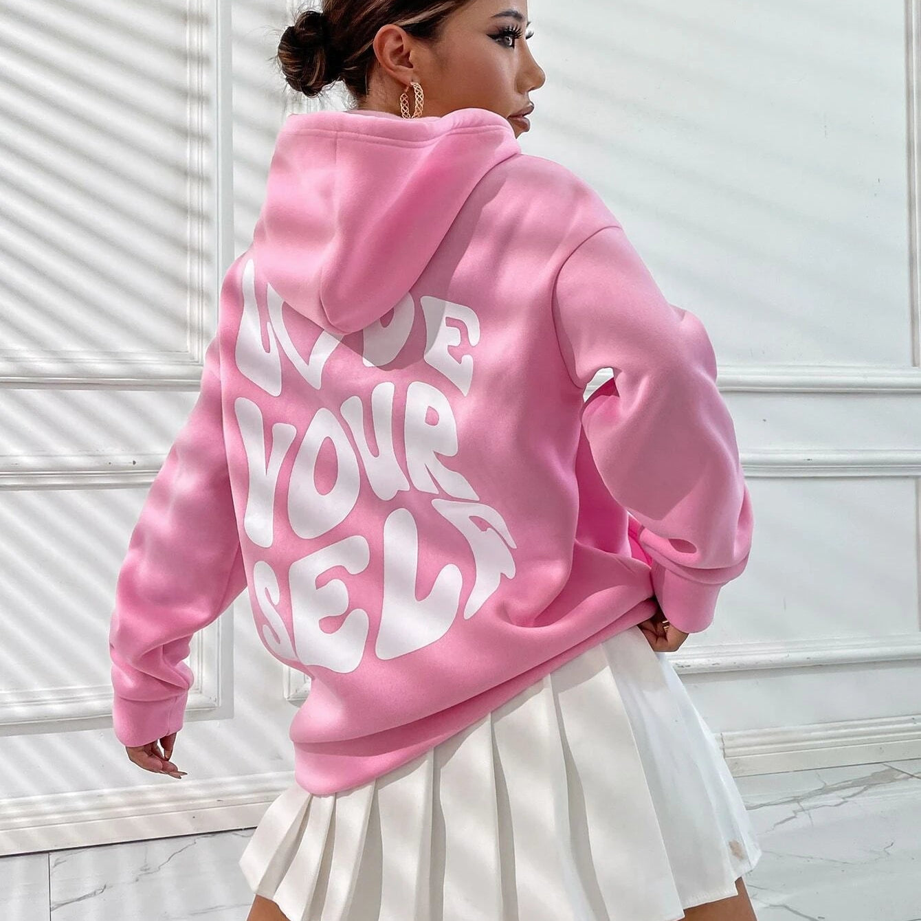 Graphic Print Pullover Hoodie