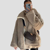 Sherpa Teddy Oversized Jacket with High Collar