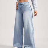 Women's Mid-Rise Wide-Leg Relaxed Denim Jeans