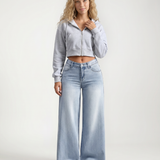 Women's High-Rise Wide-Leg Full-Length Denim Jeans