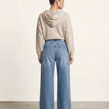 Women's Mid-Rise Wide-Leg Blue Denim Jeans