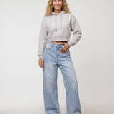 Women's Mid-Rise Wide-Leg Light Blue Jeans