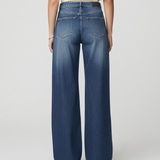 Women's Mid-Rise Wide-Leg Blue Denim Jeans