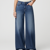 Women's Mid-Rise Wide-Leg Blue Denim Jeans
