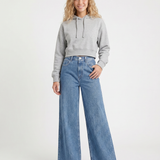 Women's High-Waist Wide-Leg Blue Denim Jeans