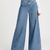 Women's High-Waist Wide-Leg Blue Denim Jeans