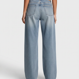 Women's Mid-Rise Wide-Leg Blue Denim Jeans