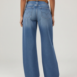 Women's Mid-Rise Wide-Leg Blue Denim Jeans
