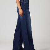 Women's Mid-Rise Wide-Leg Dark Wash Jeans