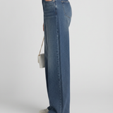 Women's Fleece-Lined Wide-Leg Mid-Rise Jeans