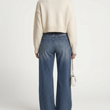 Women's Fleece-Lined Wide-Leg Mid-Rise Jeans