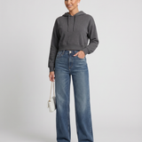 Women's Fleece-Lined Wide-Leg Mid-Rise Jeans