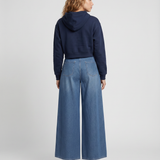 Women's Mid-Rise Wide-Leg Washed Denim Jeans
